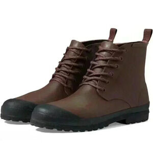 MADEWELL Women's The Lace-Up Lugsole Rain Boot Dark Cabernet‎ sz 11-M MA442 DEF